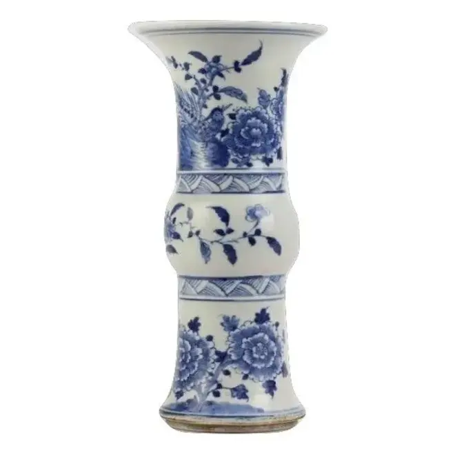 Bird & Floral Trumpet Vase
