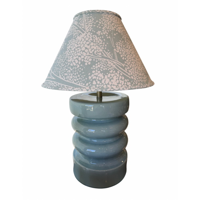 Spa Blue Lamp with Cow Parsley Shade