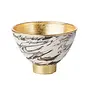 Brown Marble Footed Bowl