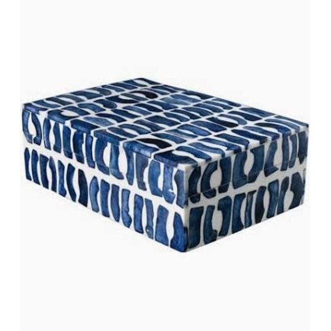 Blue & White Bone Inlay Box - Small