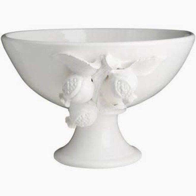 Footed Pomegranate Ceramic Bowl