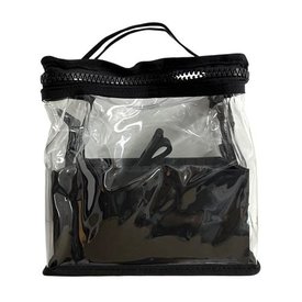 Monda Studio Clear Makeup Bag With Tray Insert,  9"x9"x9"