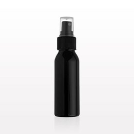  Aluminum Bottle (Black) with Sprayer and Overcap, 80ml