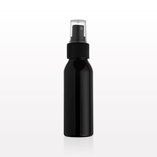  Aluminum Bottle (Black) with Sprayer and Overcap, 80ml