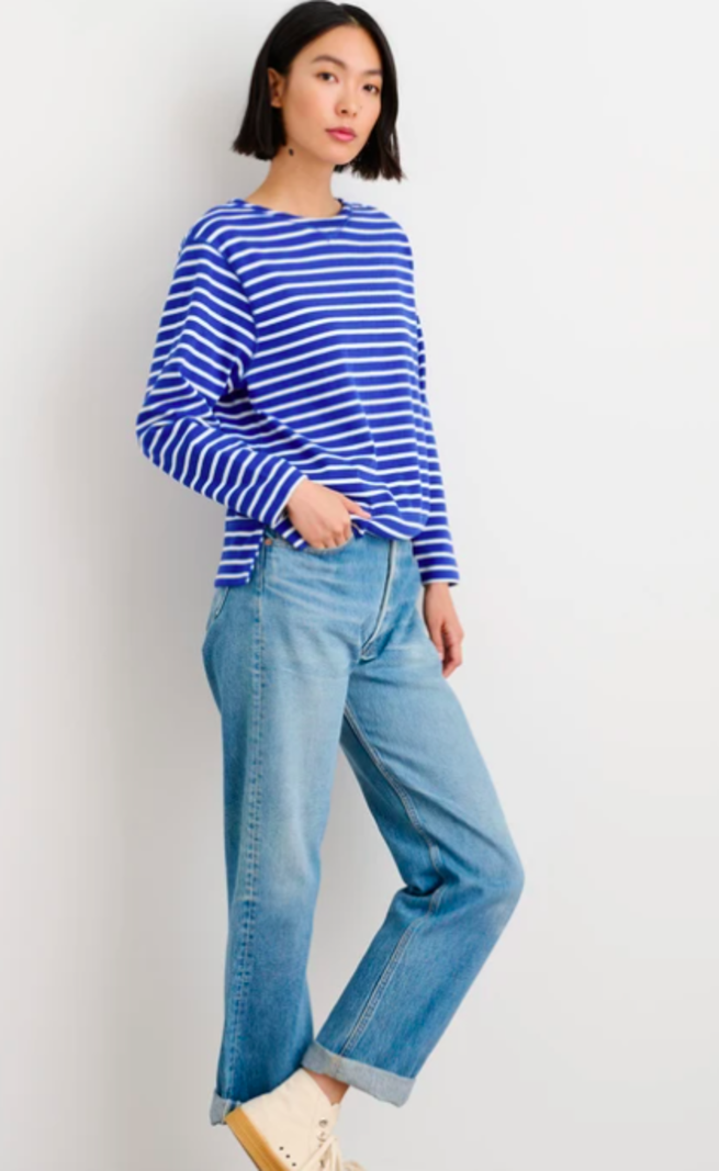 ALEX MILL LONG SLEEVE LAKESIDE STRIPE TEE