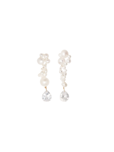 COMPLETED WORKS PEARL AND CZ DANGLE EARRINGS