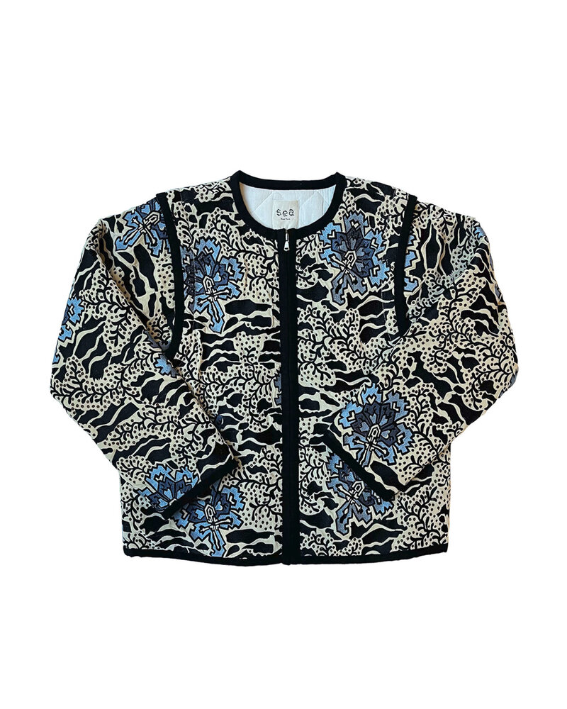 SEA NY HALEY VELVET EMBROIDERED QUILTED JACKET