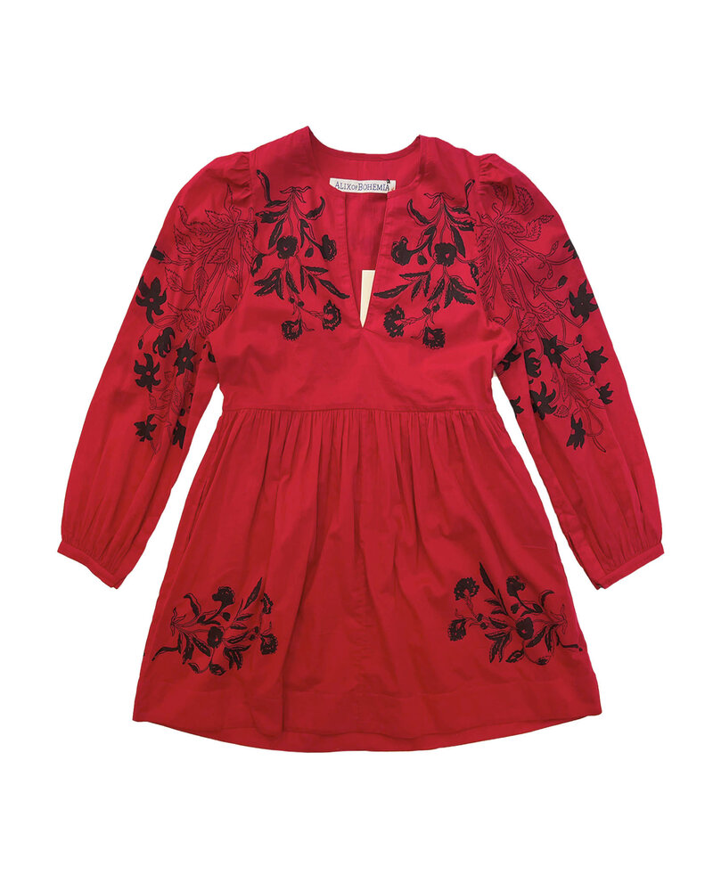 ALIX OF BOHEMIA WINSLOW CHERRY LILLY VALLEY SHORT DRESS