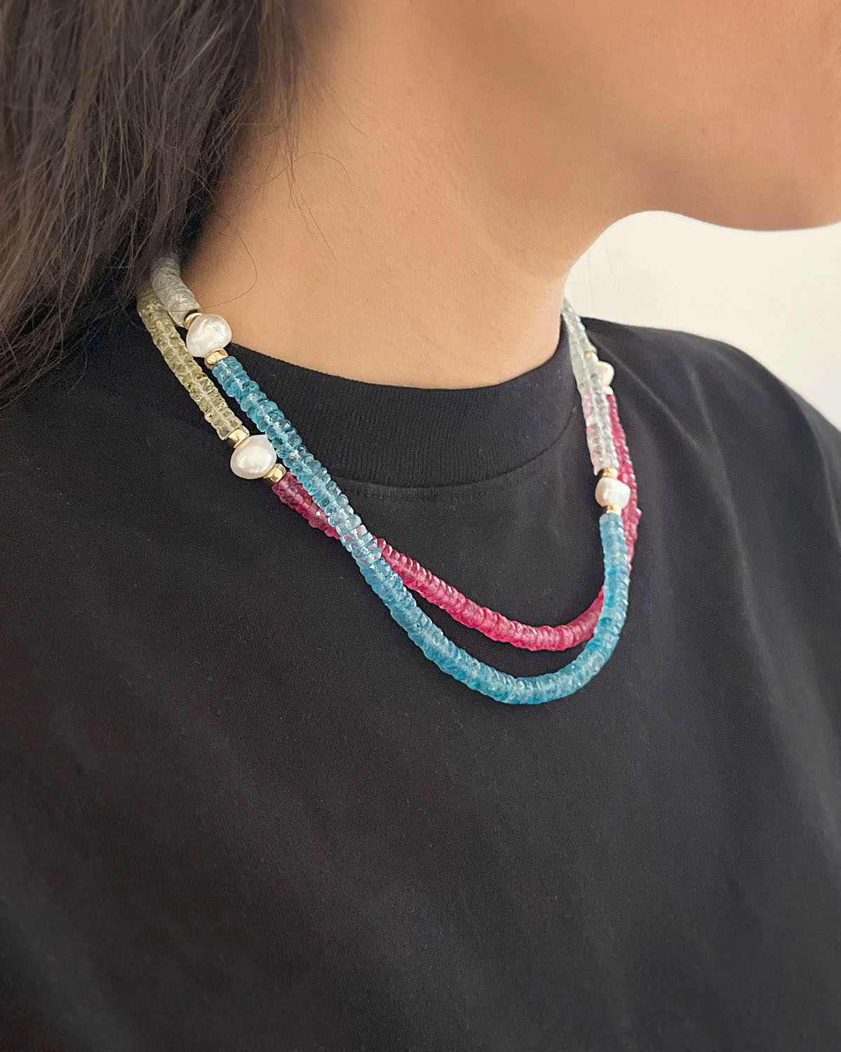 Lizzie Fortunato | Rock Candy Necklace in Blue Crush