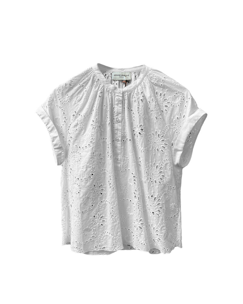 OFFICINE GENERALE NOLWENN EMBROIDERED FLOWERS TOP