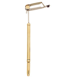 DR. SLICK Rotary Hackle Plier (Large) w/Rubber Tubing on One Jaw w/ Half Hitch Tool, Brass and Steel