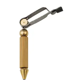 DR. SLICK Bamboo Rotary Hackle Plier (Small), w/Rubber Tubing on One Jaw, w/ Half Hitch Tool