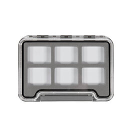 NEW PHASE INC. Med. Waterproof Clear Thin Fly Box 6 Compartment Magnetic