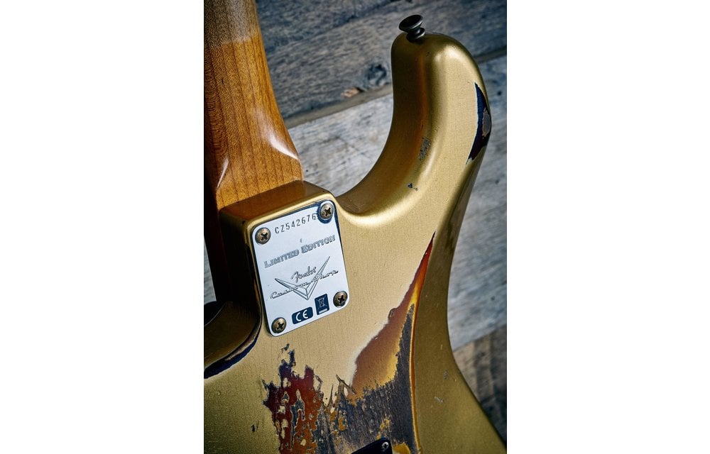 Fender Custom Shop Limited Edition Dual-Mag II Strat, Heavy Relic, Aged Aztec Gold over 3-Color Sunburst