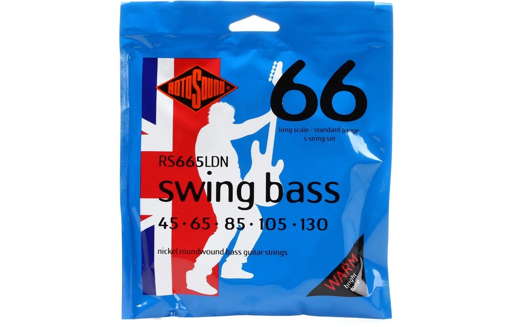 Rotosound Swing Bass 66, Nickel Round Wound Bass Strings, RS66LDN Long Scale 45-105