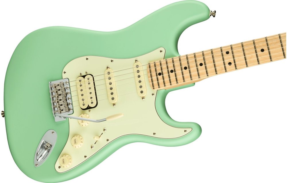 fender american performer strat hss in satin surf green