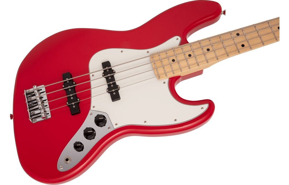 Fender Made in Japan Hybrid II Jazz Bass, Maple Fingerboard, Modena Red