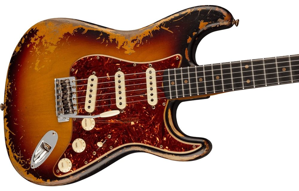 Fender Custom Shop Limited Edition Roasted '61 Strat Super Heavy Relic, Flat-Lam Rosewood Fingerboard, Aged 3-Color Sunburst