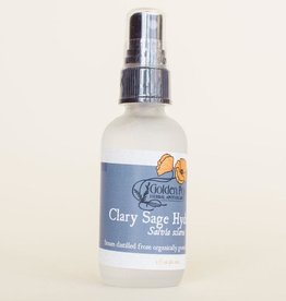 Golden Poppy Herbs Clary Sage Hydrosol, Organic 2oz Mister