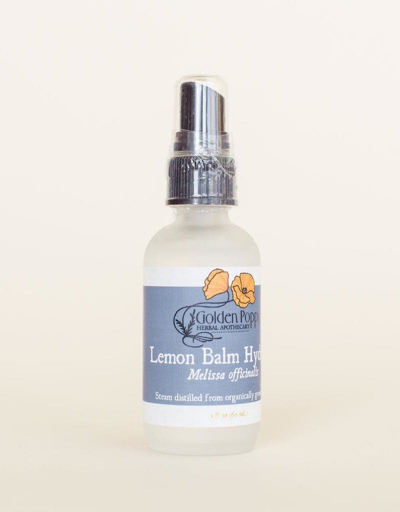 Golden Poppy Herbs Lemon Balm Hydrosol Organic, 2 oz Mister