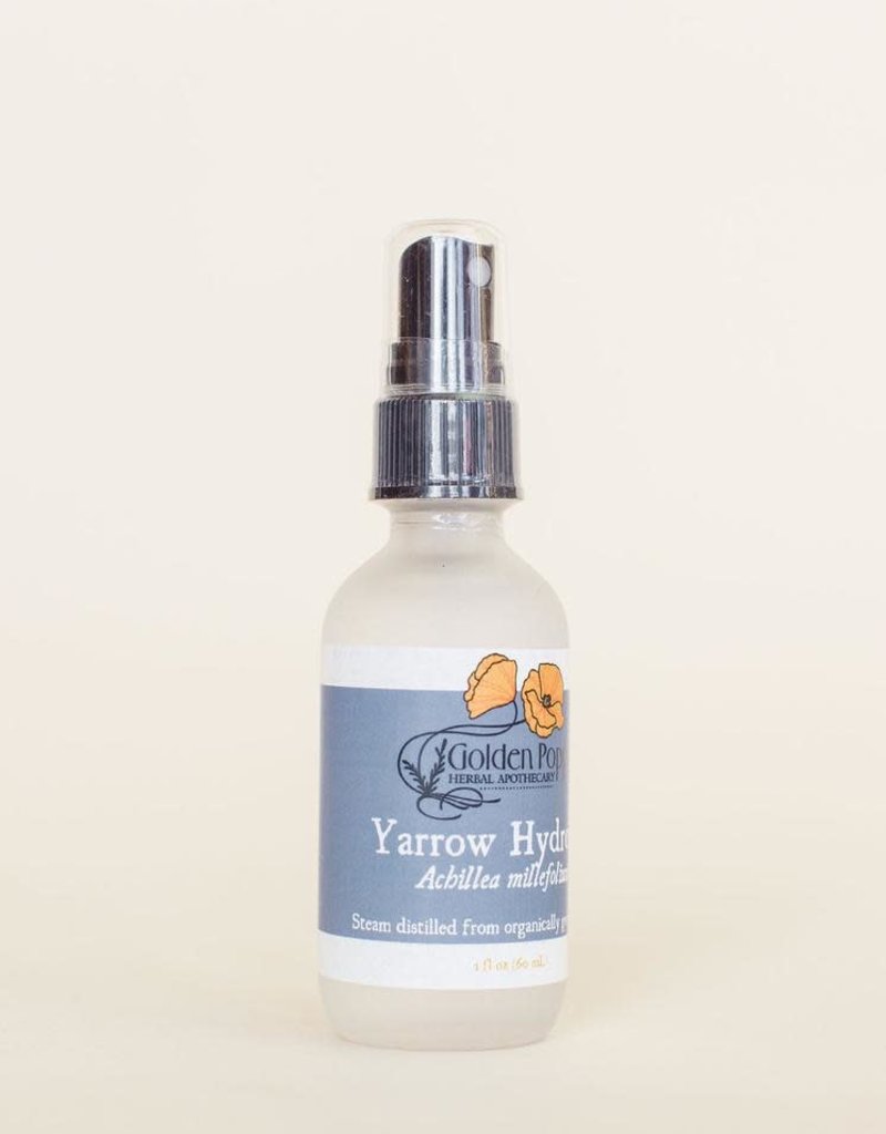 Golden Poppy Herbs Yarrow Hydrosol, Organic 2oz Mister