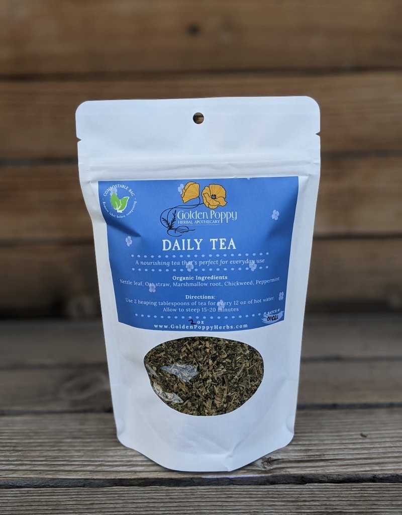 Golden Poppy Herbs Daily Tea, 14oz Tube (52g)