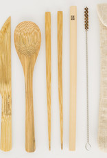 Bamboo Cutlery Set with Travel Pouch