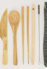 Bamboo Cutlery Set with Travel Pouch
