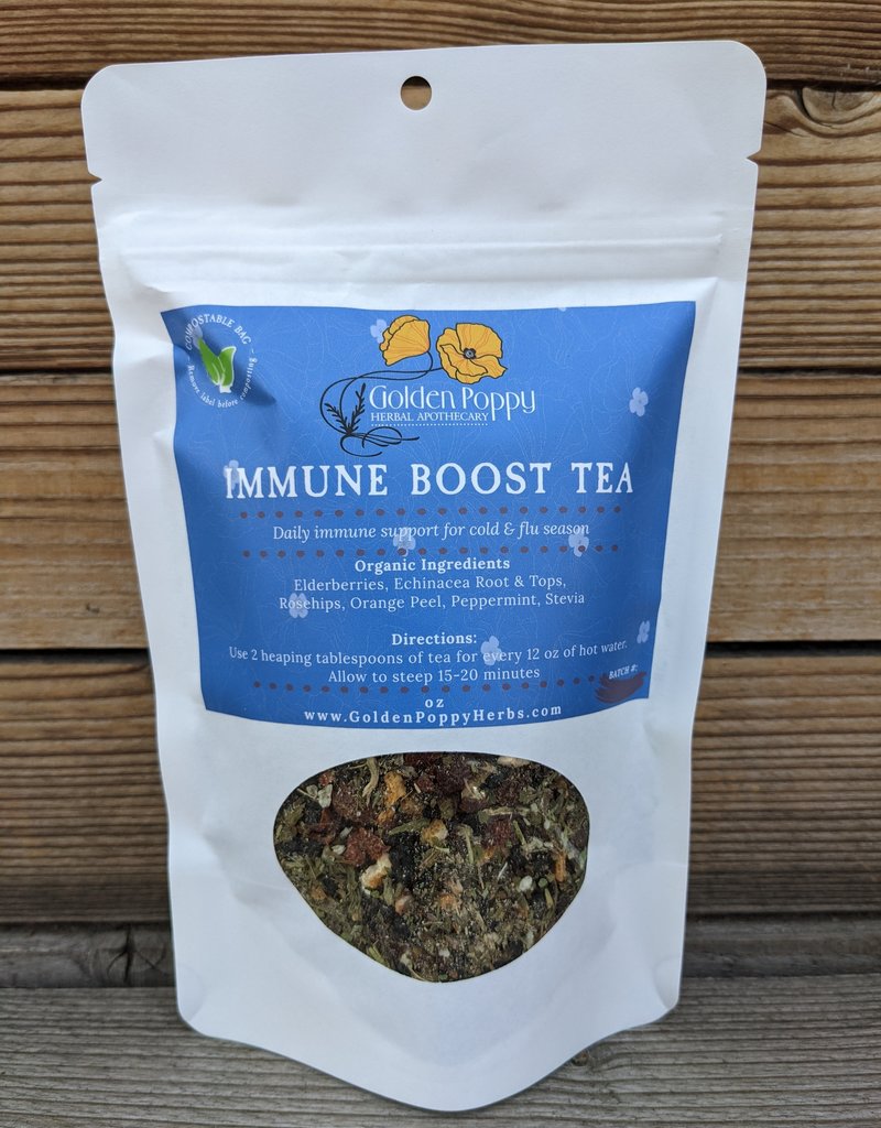 Golden Poppy Herbs Immune Boost Tea, 14oz Tube (150g)