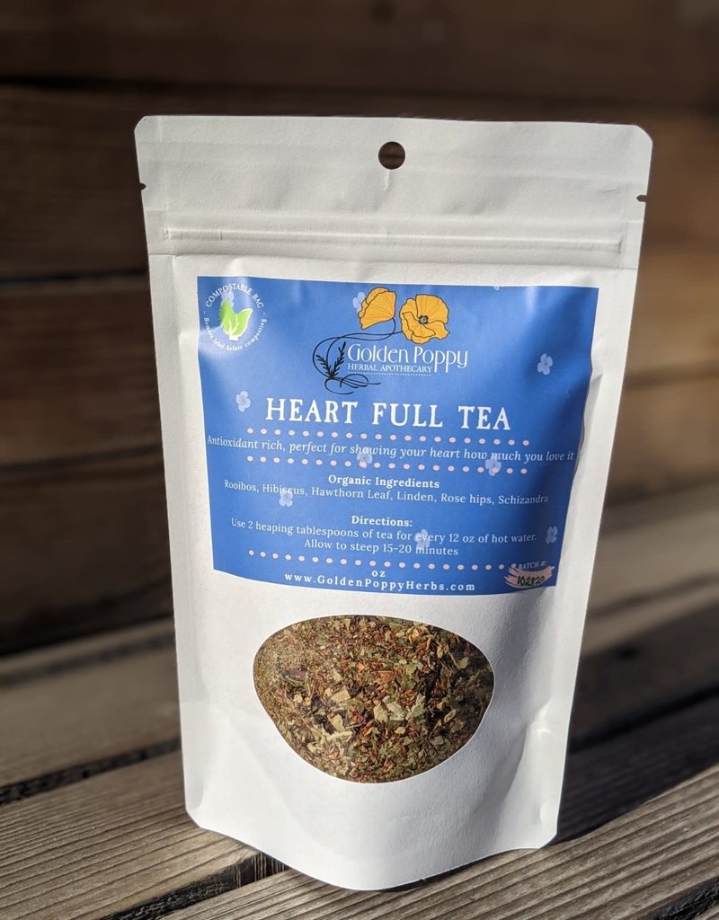 Golden Poppy Herbs Heart-Full Tea, 20oz Tube (140g)