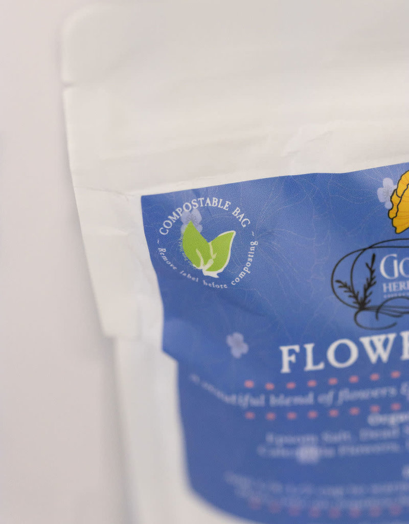 Golden Poppy Herbs Flower Power Bath Salts, 16 oz Tube
