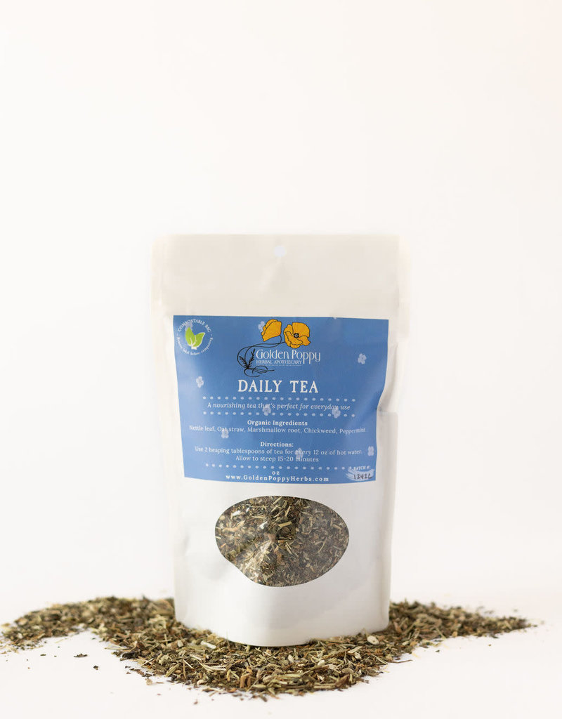 Golden Poppy Herbs Daily Tea, 14oz Tube (52g)
