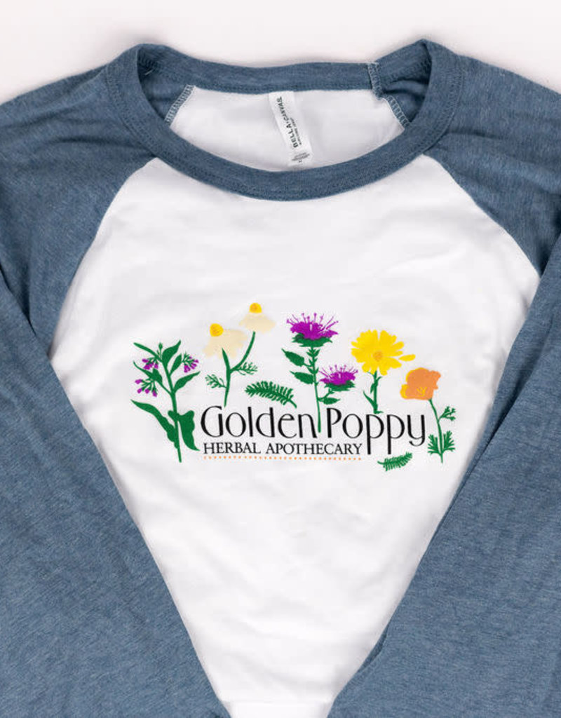 Golden Poppy Herbs Wild Flowers Baseball Shirt