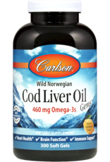 Golden Poppy Herbs Wild Norwegian CodLiver Oil 300 softgels - Carlson's