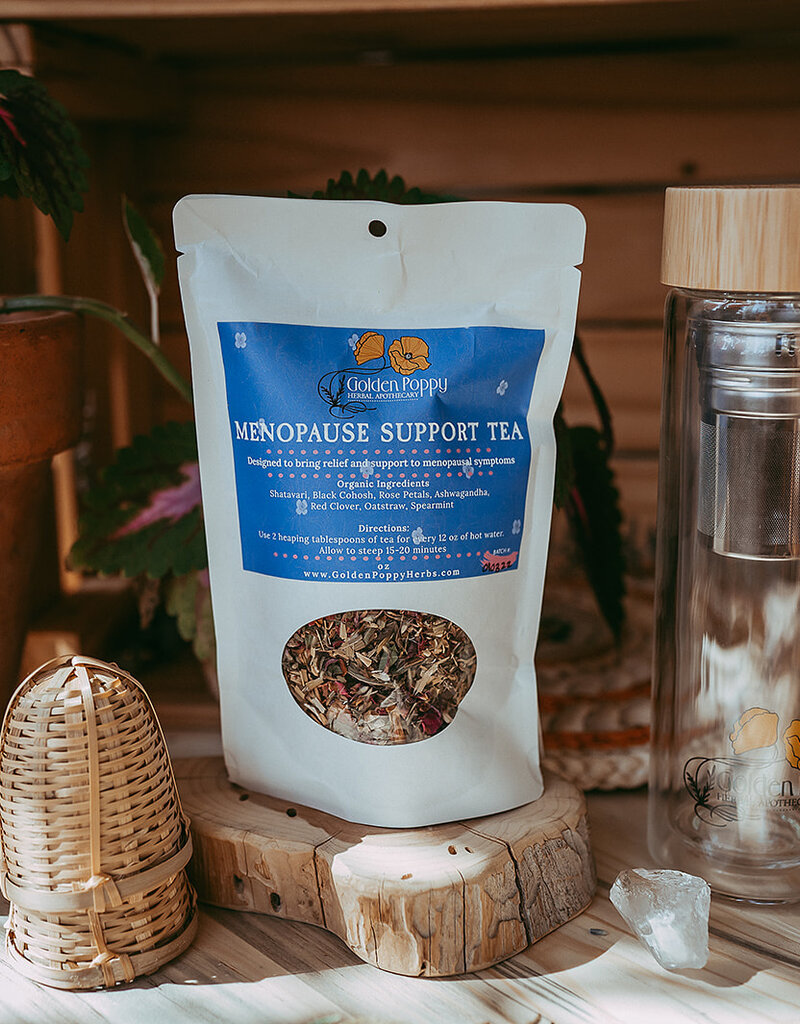 Golden Poppy Herbs Menopause Support Tea, 14oz Tube (85g)