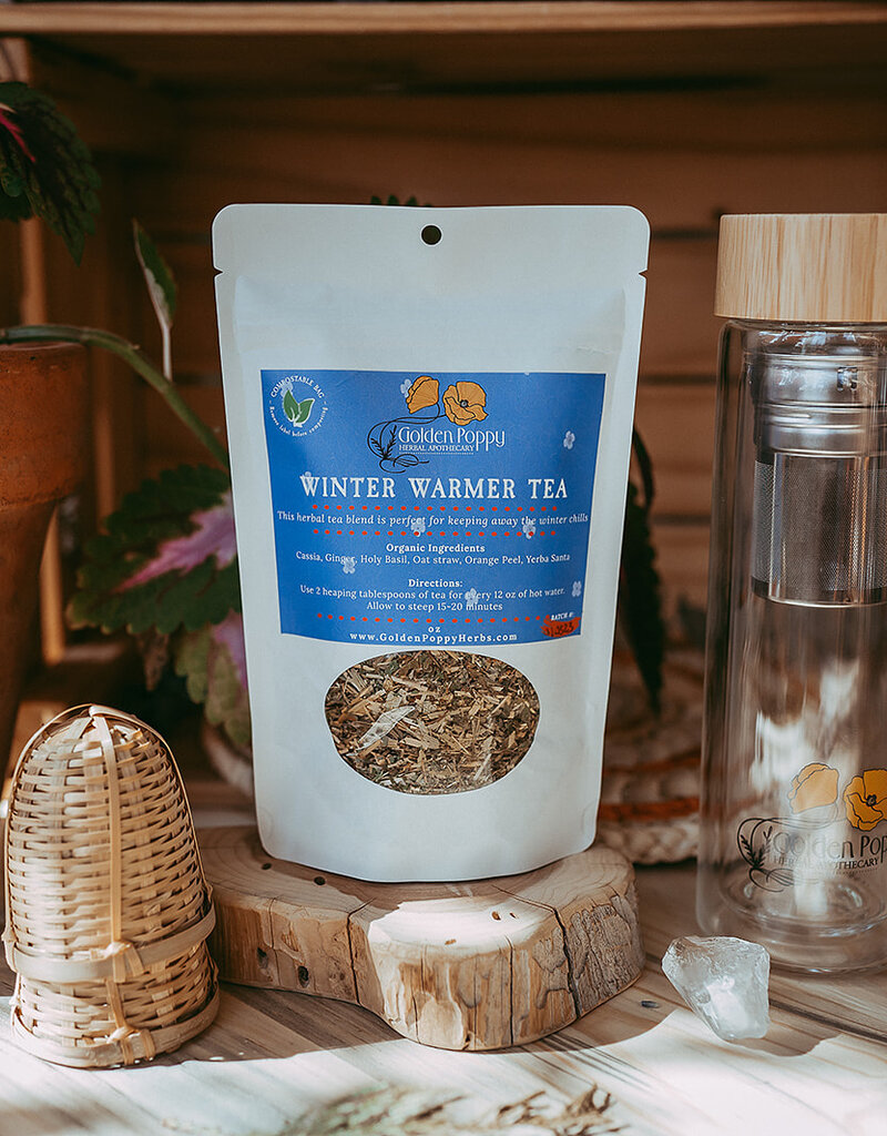 Golden Poppy Herbs Winter Warmer Tea, 20 oz Tube (107g)