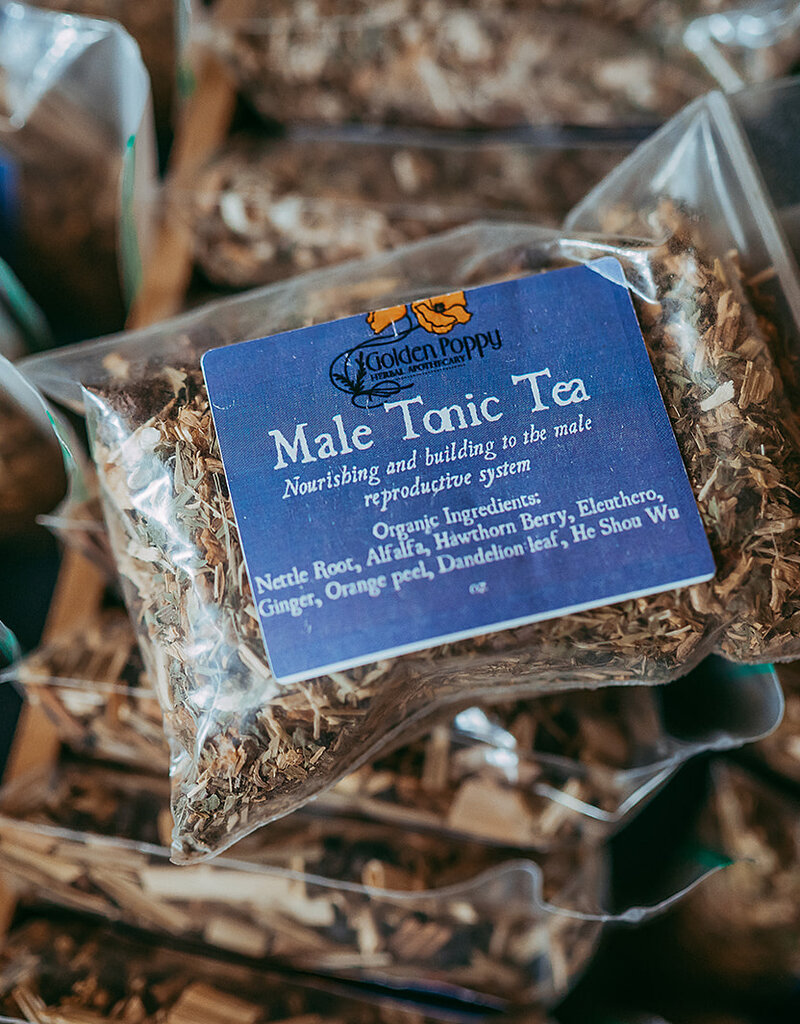 Golden Poppy Herbs Male Tonic Tea, 20oz  Tube (136g)