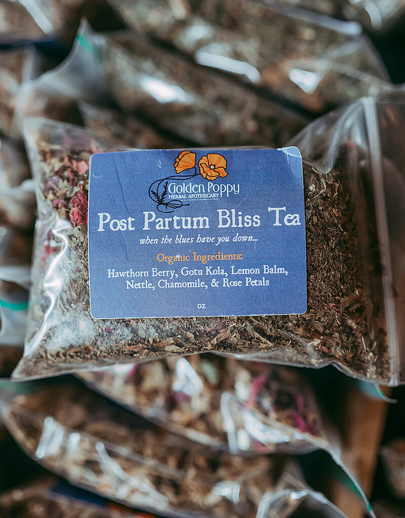 Golden Poppy Herbs Postpartum Bliss Tea, 20 oz Tube (112g)