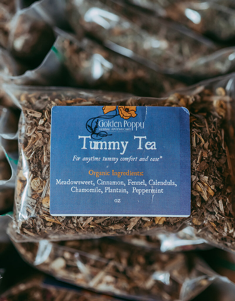 Golden Poppy Herbs Tummy Tea,  20oz Tube (88g)