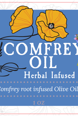 Golden Poppy Herbs Comfrey Root Infused Olive Oil, Organic, 1oz bottle