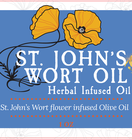 Golden Poppy Herbs Saint (St.) John's Wort Flower Infused Olive Oil, Organic, 1oz bottle