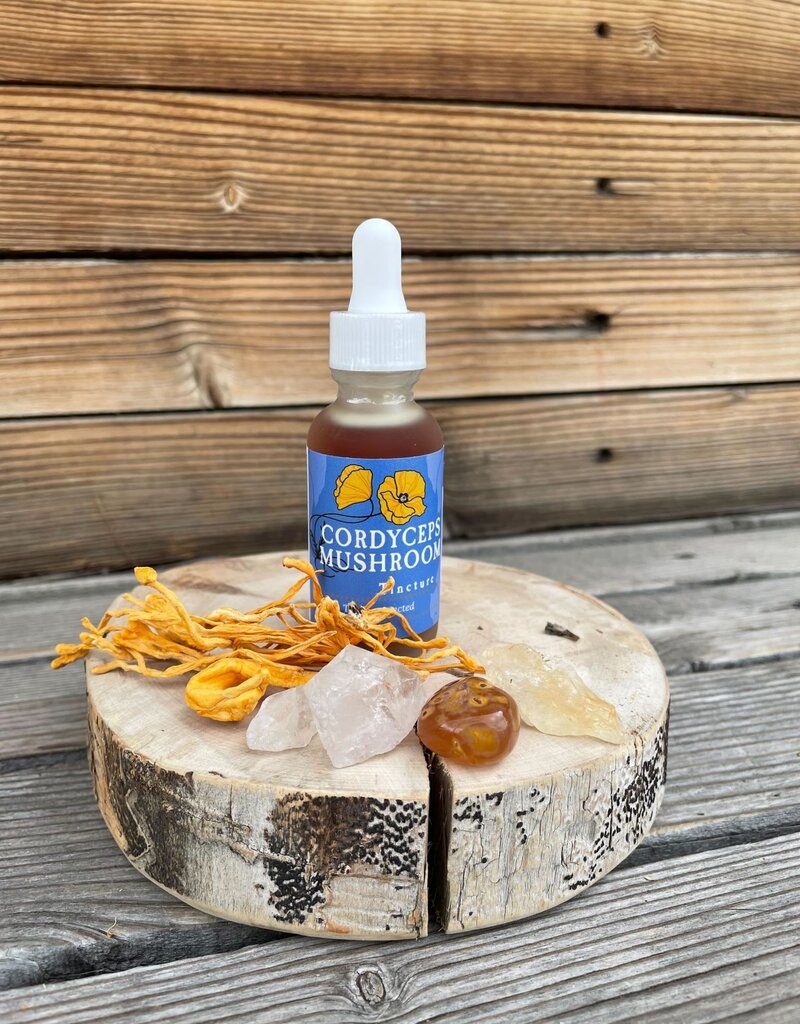 Golden Poppy Herbs Cordyceps Mushroom Tincture 1 oz, Organic, Triple Extracted