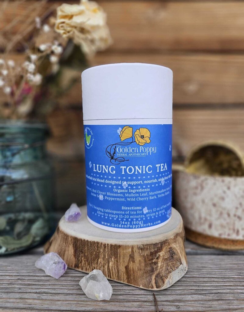 Golden Poppy Herbs Lung Tonic Tea, 14oz Tube (84g)