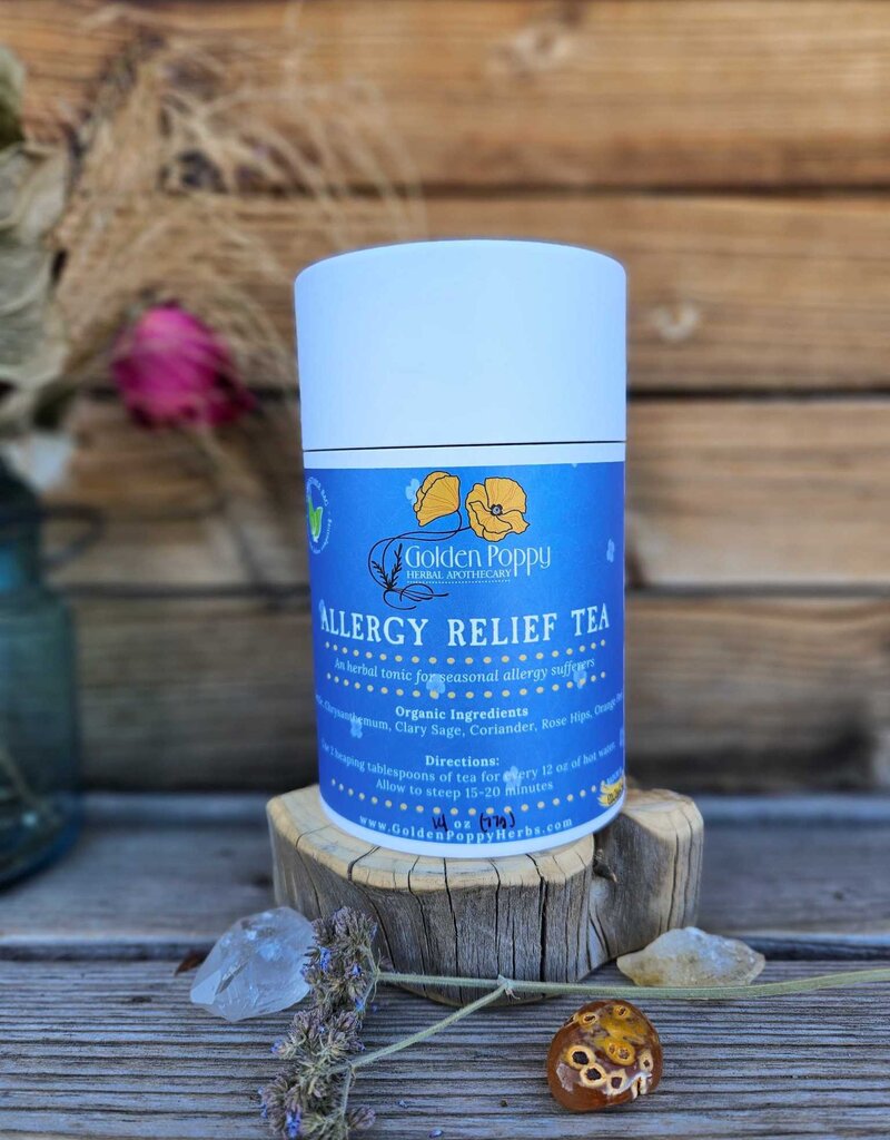 Golden Poppy Herbs Allergy Relief Tea, 20oz Tube (105g)