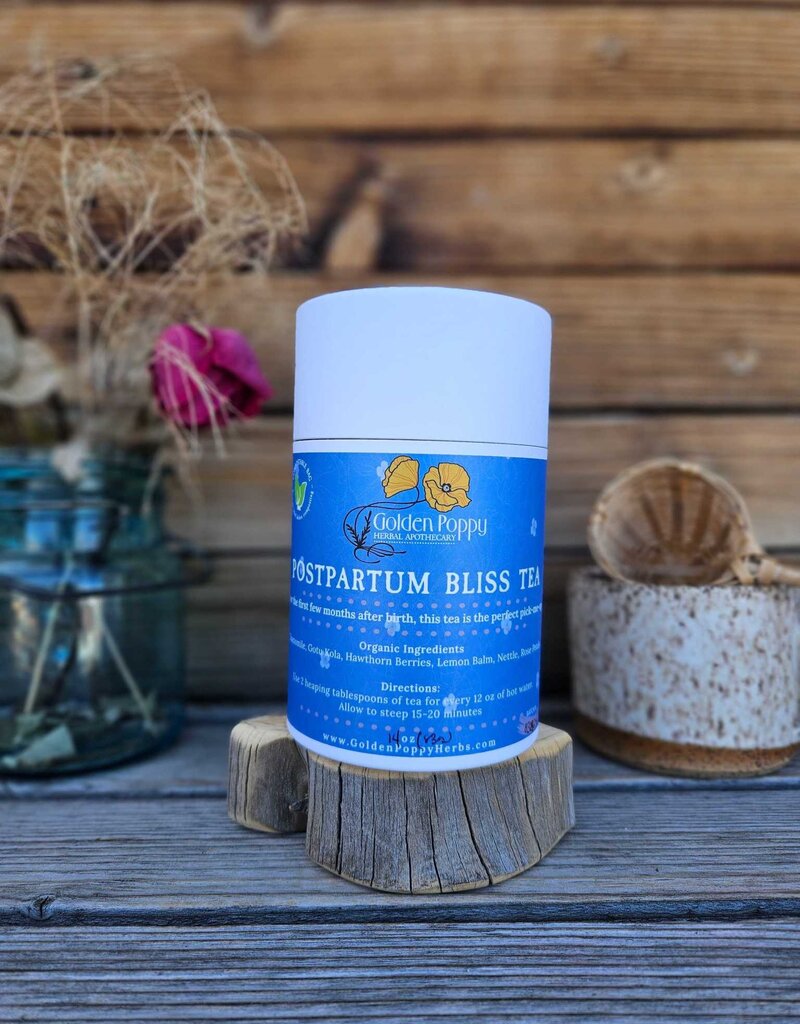 Golden Poppy Herbs Postpartum Bliss Tea, 20 oz Tube (112g)
