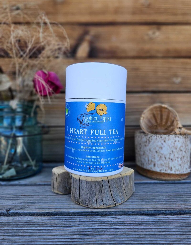 Golden Poppy Herbs Heart-Full Tea, 20oz Tube (140g)
