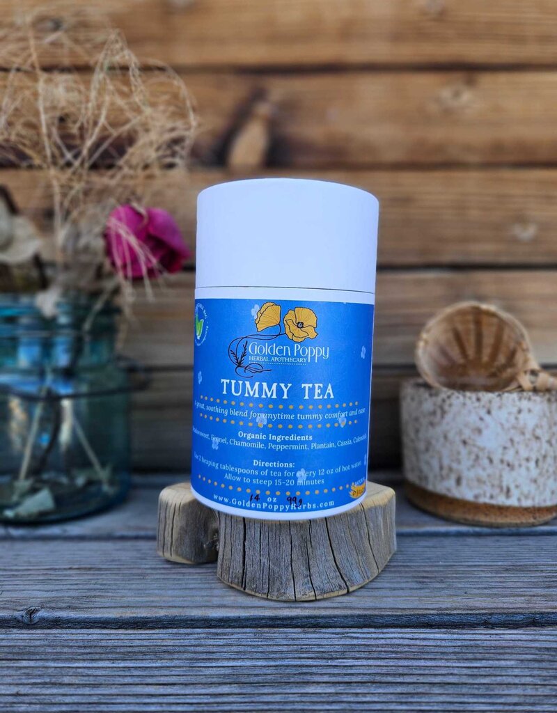 Golden Poppy Herbs Tummy Tea,  20oz Tube (88g)