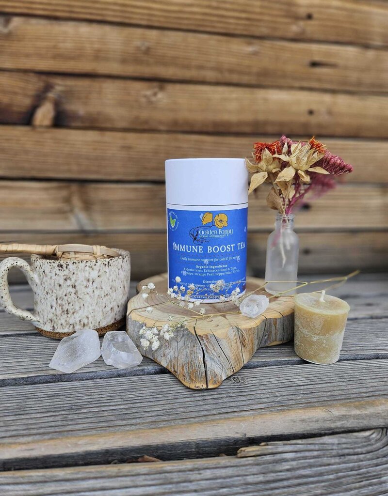 Golden Poppy Herbs Immune Boost Tea, 14oz Tube (150g)