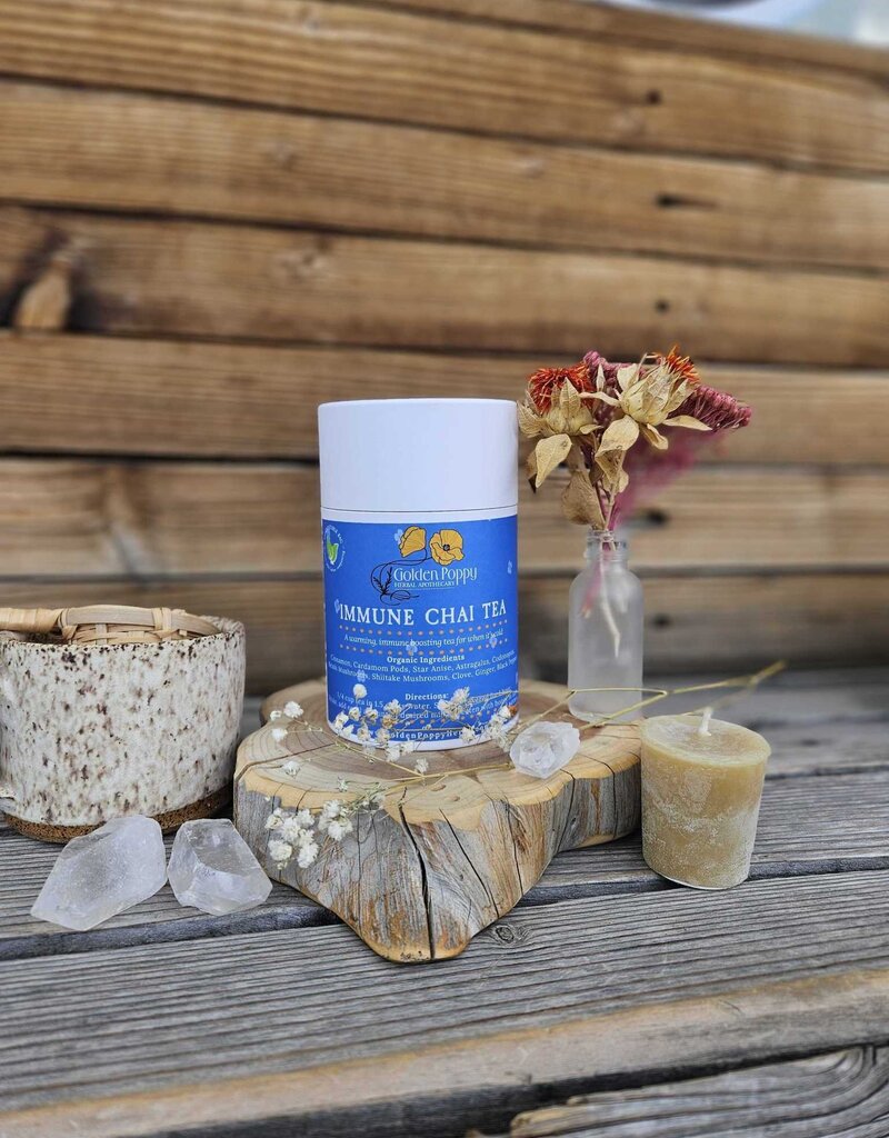 Golden Poppy Herbs Immune Chai Tea, 14oz Tube (102g)