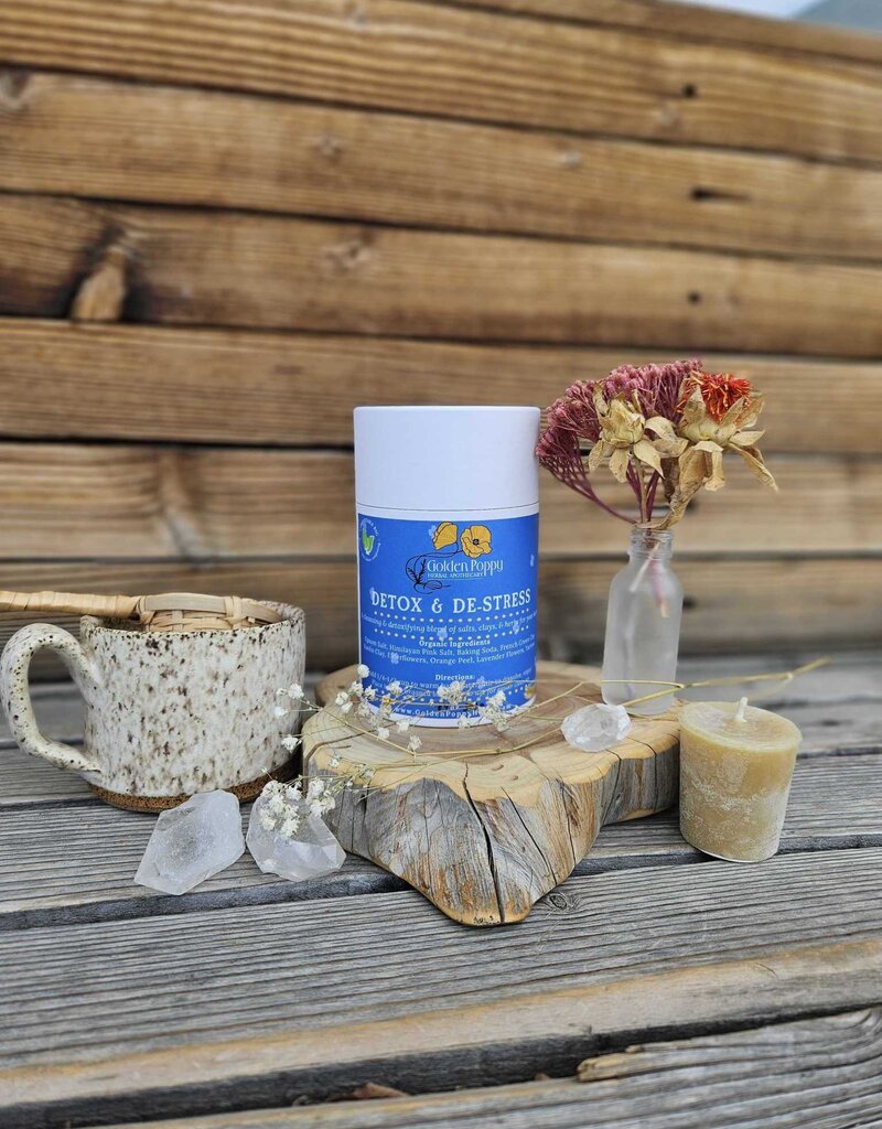 Golden Poppy Herbs Detox & Destress Bath Salts, 14 oz